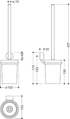 Hewi System 815 Toilettenbürstengarnitur 815.20.10065DC 102x437x123mm, Schwarz Tiefmatt -Heimwerkzeuge Hewi System 815 Toilettenbuerstengarnitur 815.20.10065DC 102x437x123mm schwarz tiefmatt 3