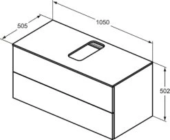 Ideal Standard Adapto Waschtisch-Unterschrank U8597FF 1050x502x505mm, 2 Auszüge, Pinie Hell Dekor -Heimwerkzeuge Ideal Standard Adapto Waschtisch Unterschrank U8597FF 1050x502x505mm 2 Auszuege Pinie hell Dekor 2