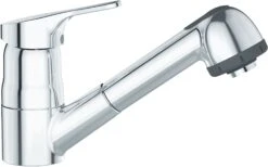 Ideal Standard CeraFit Küchenarmatur BC147AA Chrom, Herausziehbare Handbrause, Niederdruck