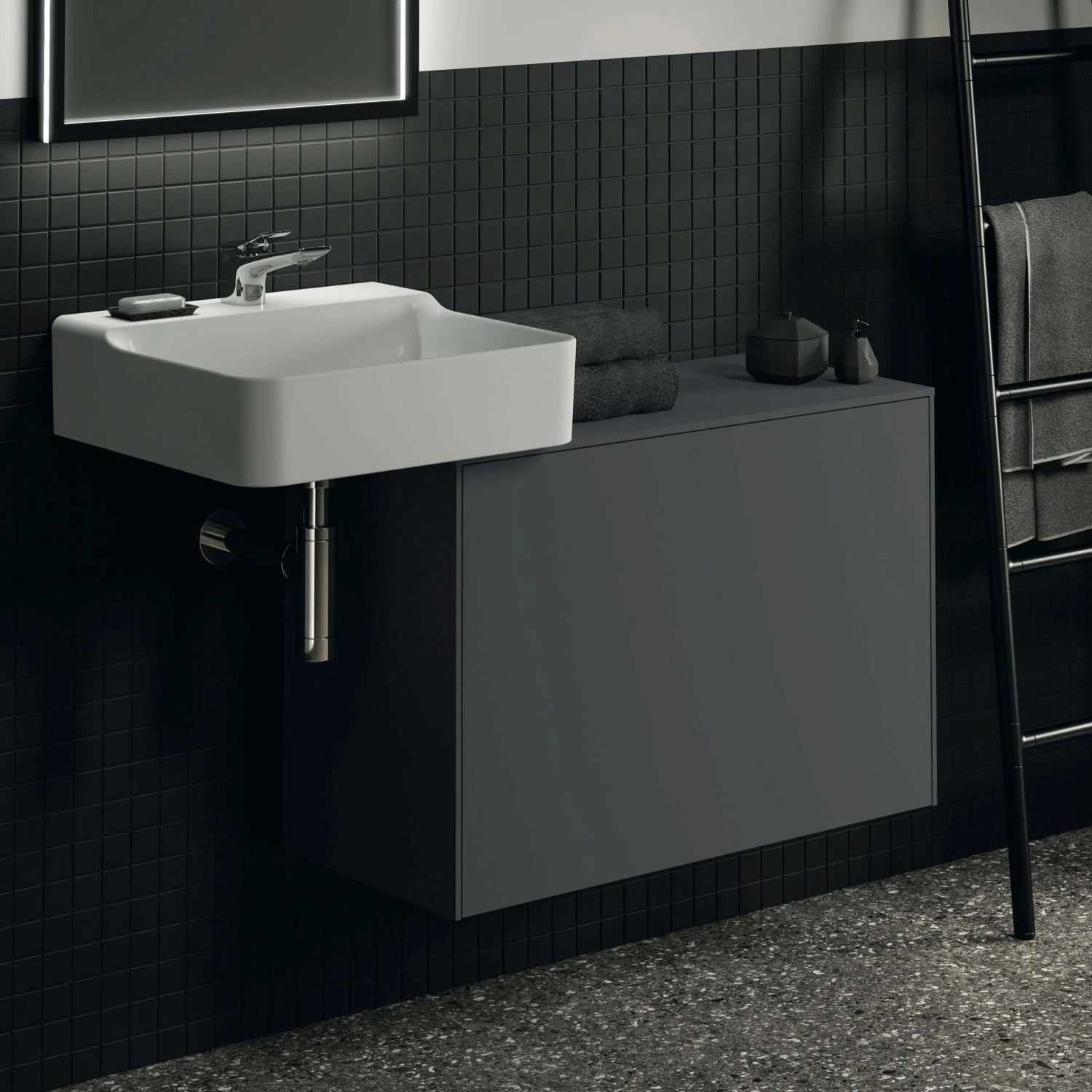 Ideal Standard Conca Waschtisch-Unterschrank T4318Y2 Ohne Ausschnitt, 1 Auszug, 80 X 37 X 55 Cm, Anthrazit Matt Lackiert 5 Ideal Standard Conca Waschtisch-Unterschrank T4318Y2 Ohne Ausschnitt, 1 Auszug, 80 X 37 X 55 Cm, Anthrazit Matt Lackiert – Bild 3