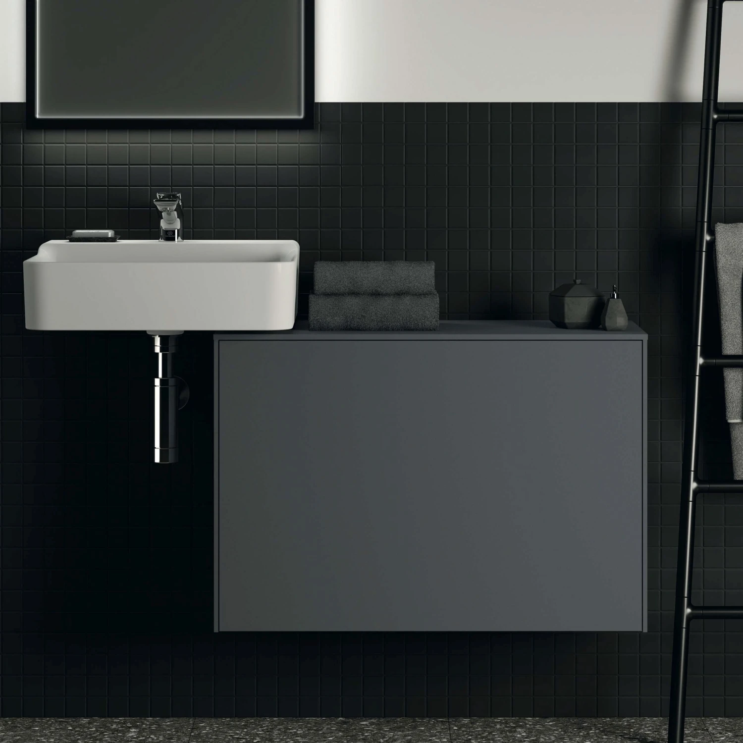 Ideal Standard Conca Waschtisch-Unterschrank T4318Y2 Ohne Ausschnitt, 1 Auszug, 80 X 37 X 55 Cm, Anthrazit Matt Lackiert 7 Ideal Standard Conca Waschtisch-Unterschrank T4318Y2 Ohne Ausschnitt, 1 Auszug, 80 X 37 X 55 Cm, Anthrazit Matt Lackiert – Bild 5