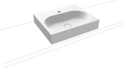Kaldewei Centro Aufsatz-Waschtisch 903006003711 3057, 60x50x12cm, Alpinweiss Matt Perl-Effekt, Ohne Überlauf, Ohne Hahnloch