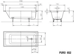 Kaldewei Puro Badewanne 256230003199 170x75cm, Antislip Perl-Effekt, Manhattan -Heimwerkzeuge Kaldewei Puro Badewanne 256230003199 170x75cm Antislip Perl Effekt manhattan 6