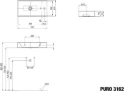 Kaldewei Puro Wand-Handwaschtisch 901206393711 Links, Ohne Überlauf, 1 Hahnloch, Alpinweiss Matt Perl-Effekt, 55x30x10cm -Heimwerkzeuge Kaldewei Puro Wand Handwaschtisch 901206393711 links ohne Ueberlauf 1 Hahnloch alpinweiss matt Perl Effekt 55x30x10cm 2