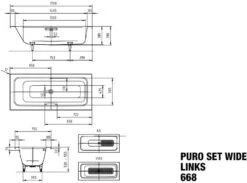 Kaldewei Puro Set Wide Badewanne Links 261100013231 Perl-Effekt, Pergamon, 170x75cm, Überlauf Mittig -Heimwerkzeuge Kaldewei Puro set wide Badewanne links 261100013231 Perl Effekt pergamon 170x75cm Ueberlauf mittig 3