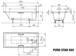 Kaldewei Puro Star Badewanne 255530000199 180x80cm, Antislip, Manhattan -Heimwerkzeuge Kaldewei Puro star Badewanne 255530000199 180x80cm Antislip manhattan 6