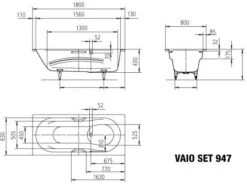 Kaldewei Vaio Set Badewanne 234734010701 180x80cm, Vollantislip, Schwarz -Heimwerkzeuge Kaldewei Vaio set Badewanne 234734010701 180x80cm Vollantislip schwarz 2