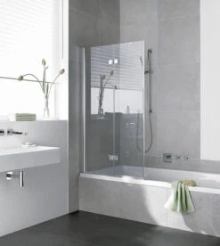 Kermi Diga Badewannen-Faltwand DI2PL120152PK 120x150cm, Weiß, ESG Klar Clean, Links