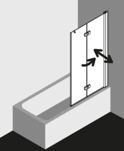 Kermi Diga Badewannen-Faltwand DI2PR12015VAK 120x150cm, Silber Hochglanz, ESG Klar, Rechts -Heimwerkzeuge Kermi Diga Badewannen Faltwand DI2PR12015VAK 120x150cm silber hochglanz ESG klar rechts 2