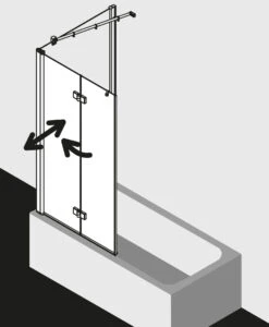 Kermi Diga Badewannen-Faltwand DI2PR12015VAK 120x150cm, Silber Hochglanz, ESG Klar, Rechts -Heimwerkzeuge Kermi Diga Badewannen Faltwand DI2PR12015VAK 120x150cm silber hochglanz ESG klar rechts 3