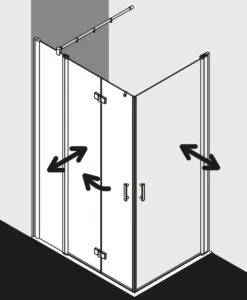 Kermi Diga Eckeinstieg-Hälfte Pendel-Falttür M Festfeld DIF2L103202PK 103x200cm, Weiß, ESG Klar Clean, Links, Auf Duschplatz -Heimwerkzeuge Kermi Diga Eckeinstieg Haelfte Pendel Falttuer m Festfeld DIF2L103202PK 103x200cm weiss ESG klar Clean links auf Duschplatz 2