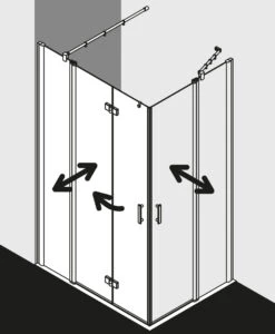 Kermi Diga Eckeinstieg-Hälfte Pendel-Falttür M Festfeld DIF2L103202PK 103x200cm, Weiß, ESG Klar Clean, Links, Auf Duschplatz -Heimwerkzeuge Kermi Diga Eckeinstieg Haelfte Pendel Falttuer m Festfeld DIF2L103202PK 103x200cm weiss ESG klar Clean links auf Duschplatz 4