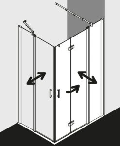 Kermi Diga Eckeinstieg-Hälfte Pendel-Falttür M Festfeld DIF2L103202PK 103x200cm, Weiß, ESG Klar Clean, Links, Auf Duschplatz -Heimwerkzeuge Kermi Diga Eckeinstieg Haelfte Pendel Falttuer m Festfeld DIF2L103202PK 103x200cm weiss ESG klar Clean links auf Duschplatz 5