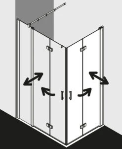Kermi Diga Eckeinstiegshälfte Pendel-Falttür DI2CL070202AK 70x200cm, Weiß, ESG Klar, Links, Auf Duschwanne -Heimwerkzeuge Kermi Diga Eckeinstiegshaelfte Pendel Falttuer DI2CL070202AK 70x200cm weiss ESG klar links auf Duschwanne 6