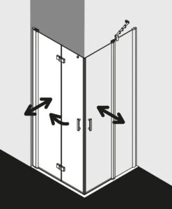 Kermi Diga Eckeinstiegshälfte Pendel-Falttür DI2CL07820VAK 78x200cm, Silber Hochglanz, ESG Klar, Links, Auf Duschplatz -Heimwerkzeuge Kermi Diga Eckeinstiegshaelfte Pendel Falttuer DI2CL07820VAK 78x200cm silber hochglanz ESG klar links auf Duschplatz 3