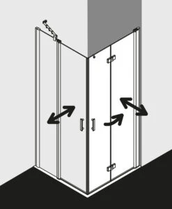 Kermi Diga Eckeinstiegshälfte Pendel-Falttür DI2CL07820VAK 78x200cm, Silber Hochglanz, ESG Klar, Links, Auf Duschplatz -Heimwerkzeuge Kermi Diga Eckeinstiegshaelfte Pendel Falttuer DI2CL07820VAK 78x200cm silber hochglanz ESG klar links auf Duschplatz 4