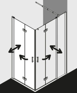 Kermi Diga Eckeinstiegshälfte Pendel-Falttür DI2CL07820VAK 78x200cm, Silber Hochglanz, ESG Klar, Links, Auf Duschplatz -Heimwerkzeuge Kermi Diga Eckeinstiegshaelfte Pendel Falttuer DI2CL07820VAK 78x200cm silber hochglanz ESG klar links auf Duschplatz 5