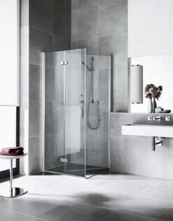 Kermi Diga Seitenwand Beweglich DITBL110202AK 110x200cm, Weiß, ESG Klar, Links, Auf Duschwanne