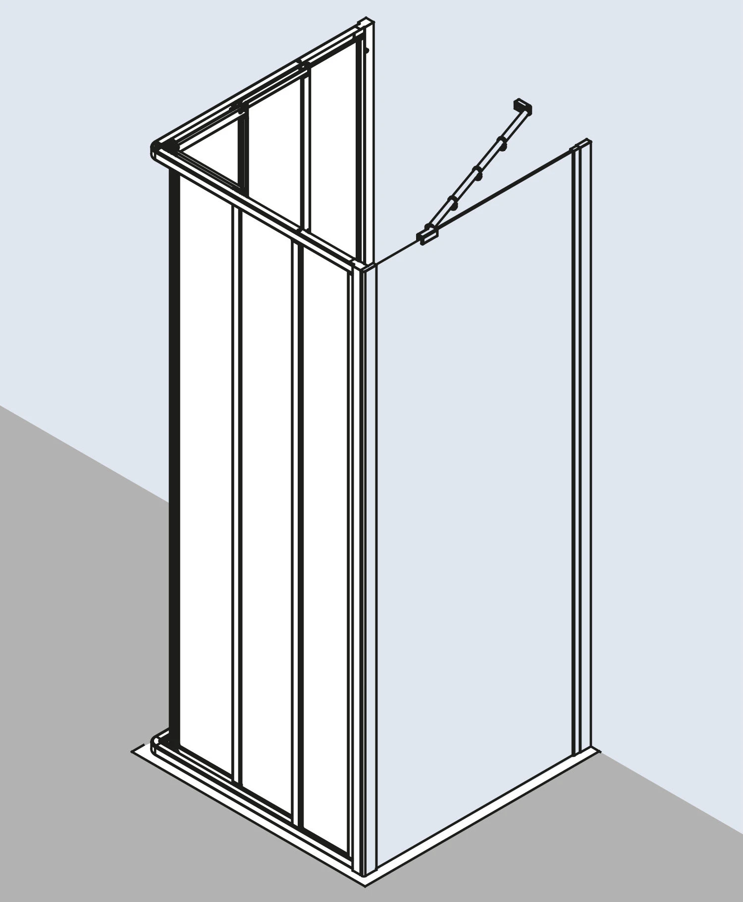 Kermi Ibiza 2000 Eckeinstieg ED3 I2ED3075181AK 75x185cm, ESG Klar, 3-teilig Gleittüren 5 Kermi Ibiza 2000 Eckeinstieg ED3 I2ED3075181AK 75x185cm, ESG Klar, 3-teilig Gleittüren – Bild 3