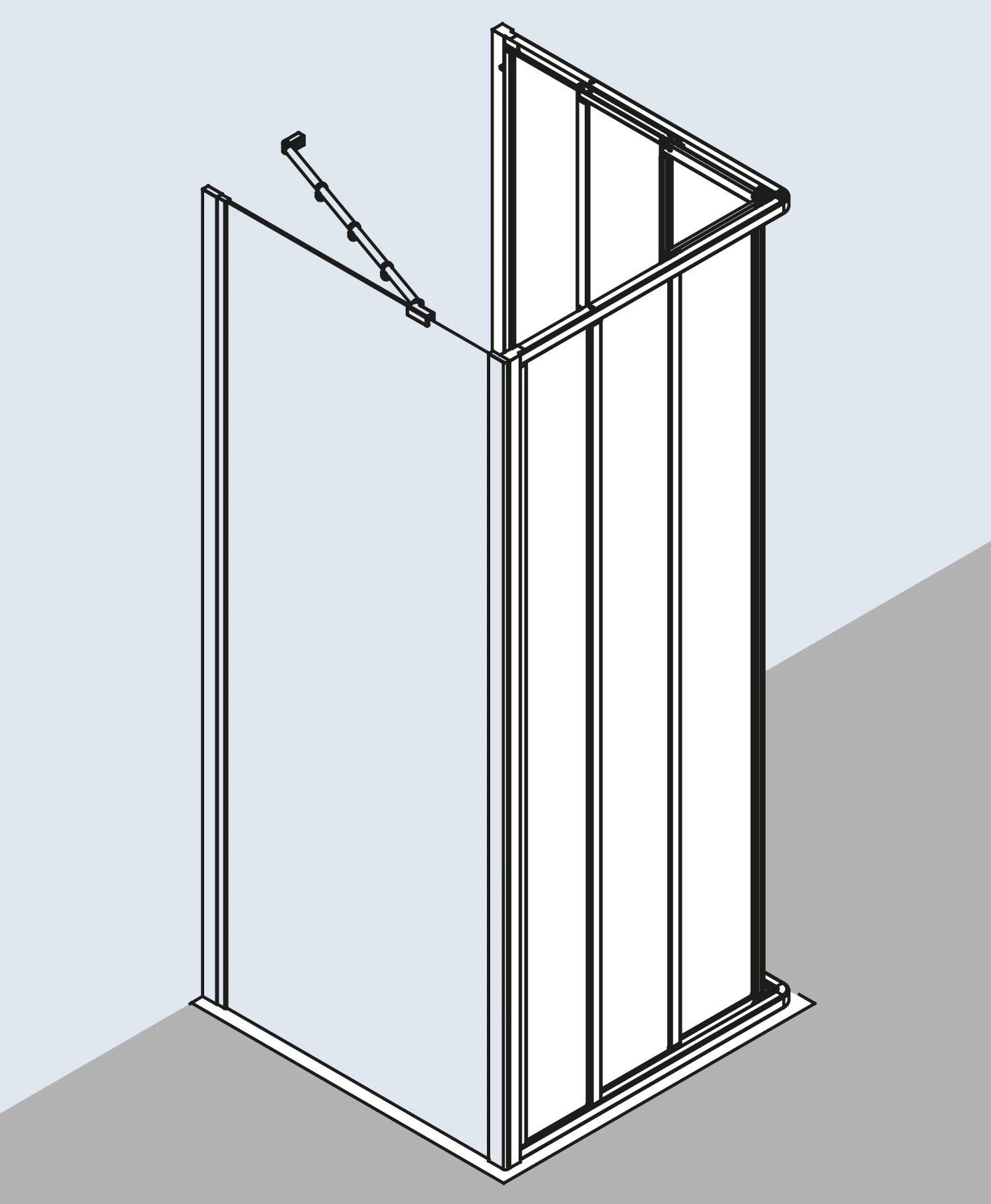 Kermi Ibiza 2000 Eckeinstieg ED3 I2ED3075181AK 75x185cm, ESG Klar, 3-teilig Gleittüren 6 Kermi Ibiza 2000 Eckeinstieg ED3 I2ED3075181AK 75x185cm, ESG Klar, 3-teilig Gleittüren – Bild 4