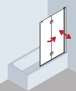 Kermi Liga Badewannen-Faltwand LI2PL120151AK 120x150cm, Silber Mattglanz, ESG Klar, Links -Heimwerkzeuge Kermi Liga Badewannen Faltwand LI2PL120151AK 120x150cm silber mattglanz ESG klar links 3