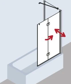 Kermi Liga Badewannen-Faltwand LI2PL120151AK 120x150cm, Silber Mattglanz, ESG Klar, Links -Heimwerkzeuge Kermi Liga Badewannen Faltwand LI2PL120151AK 120x150cm silber mattglanz ESG klar links 4