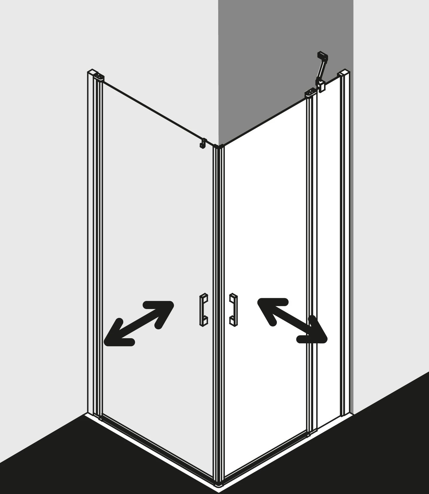Kermi Liga Eckeinstieg-Hälfte Pendeltür Mit Festfeld LIEPL075201PK 75x200cm, Silber Mattglanz, ESG Klar Clean, Links, Auf Duschwanne 4 Kermi Liga Eckeinstieg-Hälfte Pendeltür Mit Festfeld LIEPL075201PK 75x200cm, Silber Mattglanz, ESG Klar Clean, Links, Auf Duschwanne – Bild 2