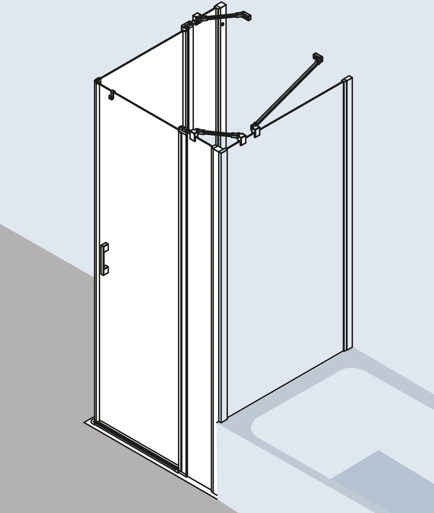 Kermi Liga Eckeinstieg-Hälfte Pendeltür Mit Festfeld LIEPL075201PK 75x200cm, Silber Mattglanz, ESG Klar Clean, Links, Auf Duschwanne 11 Kermi Liga Eckeinstieg-Hälfte Pendeltür Mit Festfeld LIEPL075201PK 75x200cm, Silber Mattglanz, ESG Klar Clean, Links, Auf Duschwanne – Bild 9