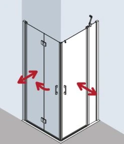 Kermi Liga Eckeinstieg-Hälfte Pendeltür Mit Festfeld LIEPR12320VAK 123x200cm, Silber Hochglanz, ESG Klar, Rechts, Auf Duschplatz -Heimwerkzeuge Kermi Liga Eckeinstieg Haelfte Pendeltuer mit Festfeld LIEPR12320VAK 123x200cm silber hochglanz ESG klar rechts auf Duschplatz 3