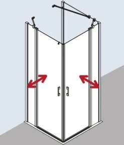 Kermi Liga Eckeinstieg-Hälfte Pendeltür Mit Festfeld LIEPR12320VAK 123x200cm, Silber Hochglanz, ESG Klar, Rechts, Auf Duschplatz -Heimwerkzeuge Kermi Liga Eckeinstieg Haelfte Pendeltuer mit Festfeld LIEPR12320VAK 123x200cm silber hochglanz ESG klar rechts auf Duschplatz 4