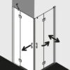 Kermi Liga Eckeinstieg-Hälfte Schwingtür Mit Festfeld LIESL12020VPK 120x200cm, Silber Hochglanz, ESG Klar Clean, Links, Auf Duschwanne