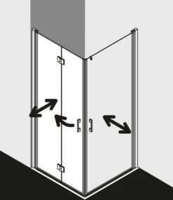 Kermi Liga Eckeinstiegshälfte Pendel-Falttür LI2CR10320VPK 103x200cm, Silber Hochglanz, ESG Klar Clean, Rechts, Auf Duschplatz -Heimwerkzeuge Kermi Liga Eckeinstiegshaelfte Pendel Falttuer LI2CR10320VPK 103x200cm silber hochglanz ESG klar Clean rechts auf Duschplatz 2