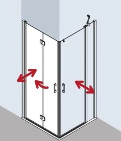 Kermi Liga Eckeinstiegshälfte Pendel-Falttür LI2CR10320VPK 103x200cm, Silber Hochglanz, ESG Klar Clean, Rechts, Auf Duschplatz -Heimwerkzeuge Kermi Liga Eckeinstiegshaelfte Pendel Falttuer LI2CR10320VPK 103x200cm silber hochglanz ESG klar Clean rechts auf Duschplatz 4