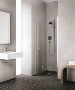 Kermi Liga Pendel-Falttür Für Seitenwand LI2SL120201PK 120x200cm, Silber Mattglanz, ESG Klar Clean, Links, Auf Duschwanne -Heimwerkzeuge Kermi Liga Pendel Falttuer fuer Seitenwand LI2SL120201PK 120x200cm silber mattglanz ESG klar Clean links auf Duschwanne 2