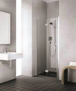 Heimwerkzeuge -Heimwerkzeuge Kermi Liga Pendel Falttuer fuer Seitenwand LI2SR125181AK 125x185cm silber mattglanz ESG klar rechts auf Duschwanne 1