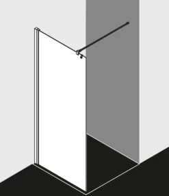 Kermi Liga Seitenwand LITWF100201PK 100x200cm, Silber/mattglanz, ESG Klar KermiClean, Mit 90Grad Stabilisierung