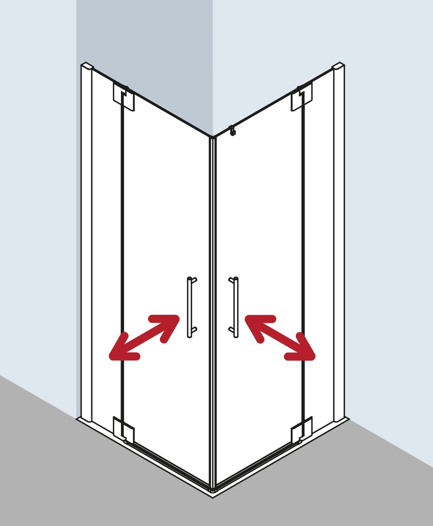 Kermi Pasa XP Eckeinstieg-Pendeltür Mit Festfeld PXEPR09320VYK 93x200cm, Silber Glanz, ESG SR OpacoClean, Halbteil Rechts, Auf Duschplatz 4 Kermi Pasa XP Eckeinstieg-Pendeltür Mit Festfeld PXEPR09320VYK 93x200cm, Silber Glanz, ESG SR OpacoClean, Halbteil Rechts, Auf Duschplatz – Bild 2