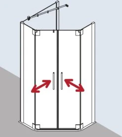 Kermi Pasa XP Fünfeck-Duschkabine Pendeltür PXF00F11201UK 75x90x200cm, Silber Mattglanz, ESG SR Opaco -Heimwerkzeuge Kermi Pasa XP Fuenfeck Duschkabine Pendeltuer PXF00F11201UK 75x90x200cm silber mattglanz ESG SR Opaco 2
