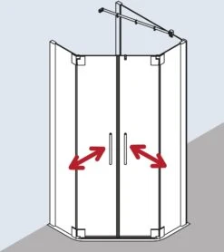 Kermi Pasa XP Fünfeck-Duschkabine Pendeltür PXF00F11201UK 75x90x200cm, Silber Mattglanz, ESG SR Opaco -Heimwerkzeuge Kermi Pasa XP Fuenfeck Duschkabine Pendeltuer PXF00F11201UK 75x90x200cm silber mattglanz ESG SR Opaco 3