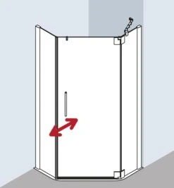 Kermi Pasa XP Fünfeck-Duschkabine Pendeltür PXL00F2420VUK 90x80x200cm, Silber Hochglanz, ESG SR Opaco, Links -Heimwerkzeuge Kermi Pasa XP Fuenfeck Duschkabine Pendeltuer PXL00F2420VUK 90x80x200cm silber hochglanz ESG SR Opaco links 3