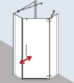 Kermi Pasa XP Fünfeck-Duschkabine Pendeltür PXL40090201AK 90x90x200cm, Silber Mattglanz, ESG Klar, Links -Heimwerkzeuge Kermi Pasa XP Fuenfeck Duschkabine Pendeltuer PXL40090201AK 90x90x200cm silber mattglanz ESG klar links 4