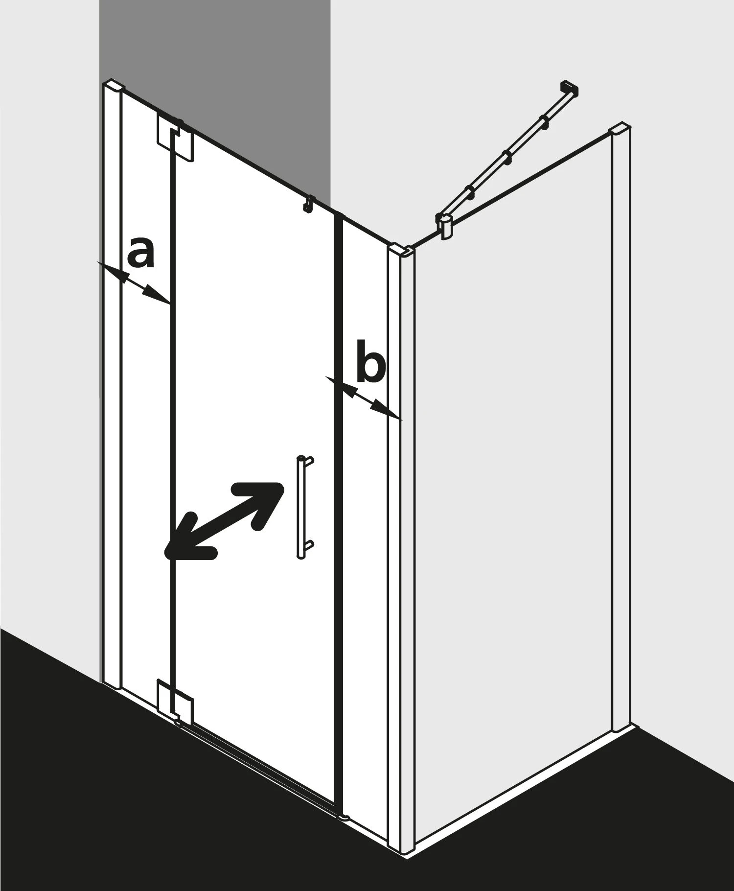 Kermi Pasa XP Pendeltür 1-flügelig Mit Festfeldern PX1GL110201YK 110x200cm, Silber Matt, ESG SR OpacoClean, Links, Auf Duschwanne 6 Kermi Pasa XP Pendeltür 1-flügelig Mit Festfeldern PX1GL110201YK 110x200cm, Silber Matt, ESG SR OpacoClean, Links, Auf Duschwanne – Bild 4