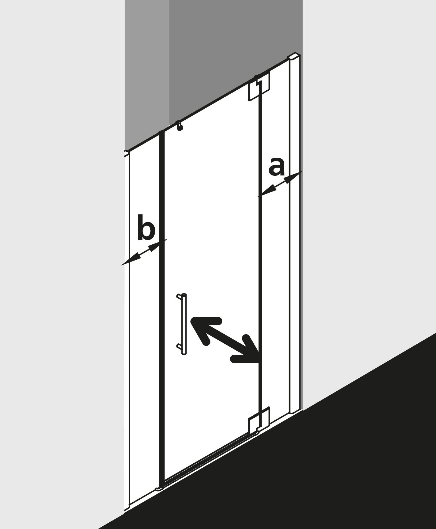 Kermi Pasa XP Pendeltür 1-flügelig Mit Festfeldern PX1GL110201YK 110x200cm, Silber Matt, ESG SR OpacoClean, Links, Auf Duschwanne 7 Kermi Pasa XP Pendeltür 1-flügelig Mit Festfeldern PX1GL110201YK 110x200cm, Silber Matt, ESG SR OpacoClean, Links, Auf Duschwanne – Bild 5