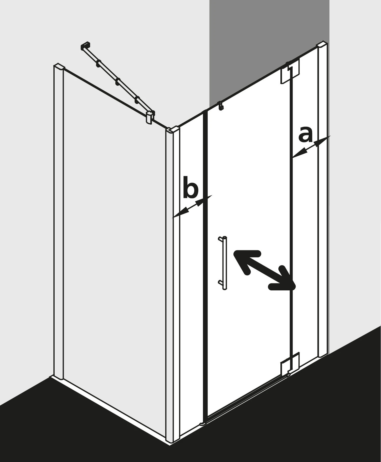 Kermi Pasa XP Pendeltür 1-flügelig Mit Festfeldern PX1GL110201YK 110x200cm, Silber Matt, ESG SR OpacoClean, Links, Auf Duschwanne 9 Kermi Pasa XP Pendeltür 1-flügelig Mit Festfeldern PX1GL110201YK 110x200cm, Silber Matt, ESG SR OpacoClean, Links, Auf Duschwanne – Bild 7