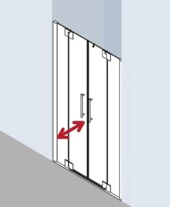 Kermi Pasa XP Pendeltür Mit Festfeldern PXPTF110201PK 110x200cm, Silber Mattglanz, ESG Klar Clean, Auf Duschwanne -Heimwerkzeuge Kermi Pasa XP Pendeltuer mit Festfeldern PXPTF110201PK 110x200cm silber mattglanz ESG klar Clean auf Duschwanne 1