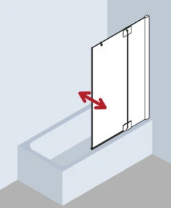 Kermi Pasa XP Schwingflügel Mit Festfeld PXDTR09015VPK 90x150cm, Silber Hochglanz, ESG Klar Clean, Rechts -Heimwerkzeuge Kermi Pasa XP Schwingfluegel mit Festfeld PXDTR09015VPK 90x150cm silber hochglanz ESG klar Clean rechts 2