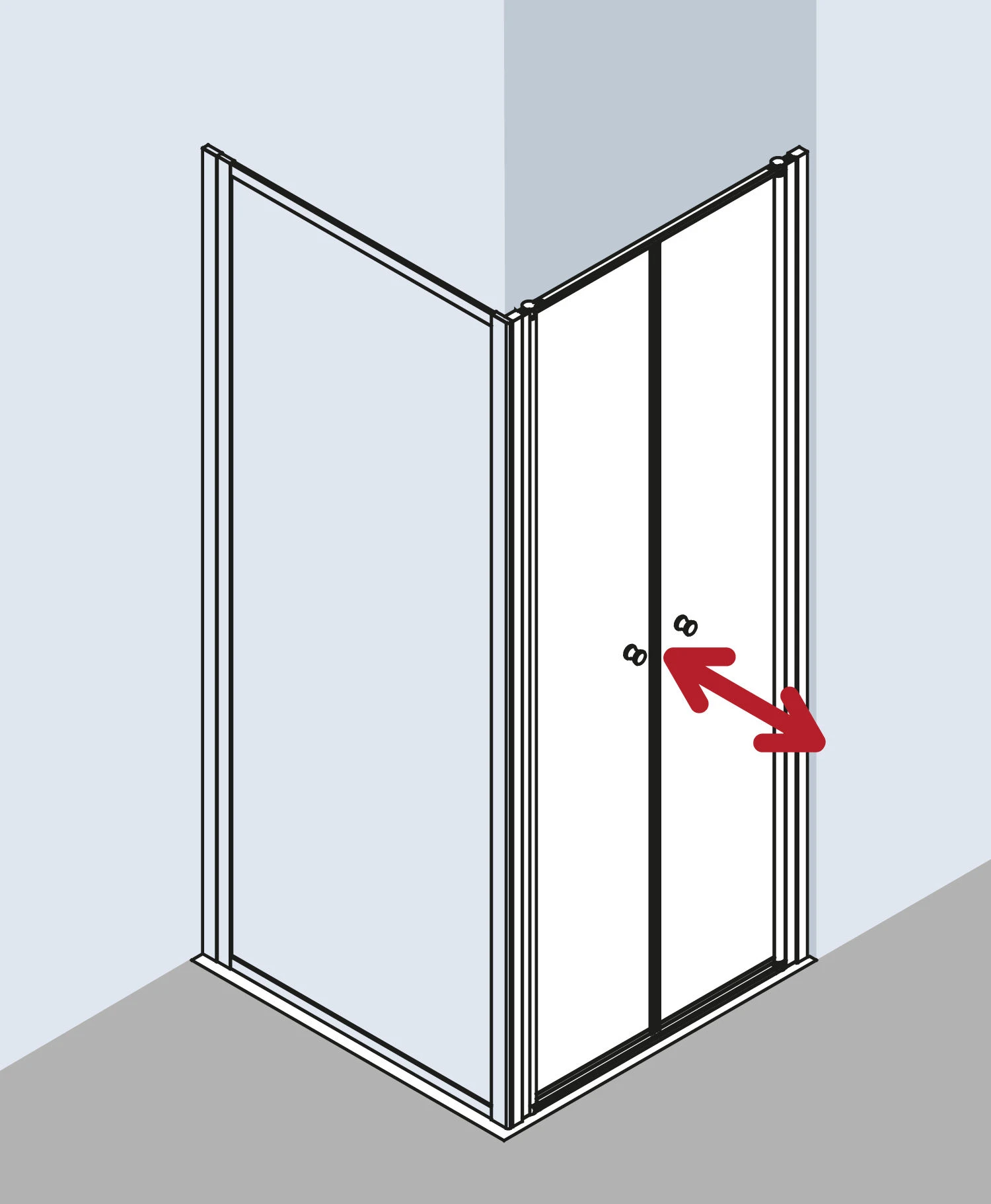 Kermi Pendeltür Nova 2000 90 X 185 Cm, Silber/mattglanz, Kerolan Fontana 4 Kermi Pendeltür Nova 2000 90 X 185 Cm, Silber/mattglanz, Kerolan Fontana – Bild 2