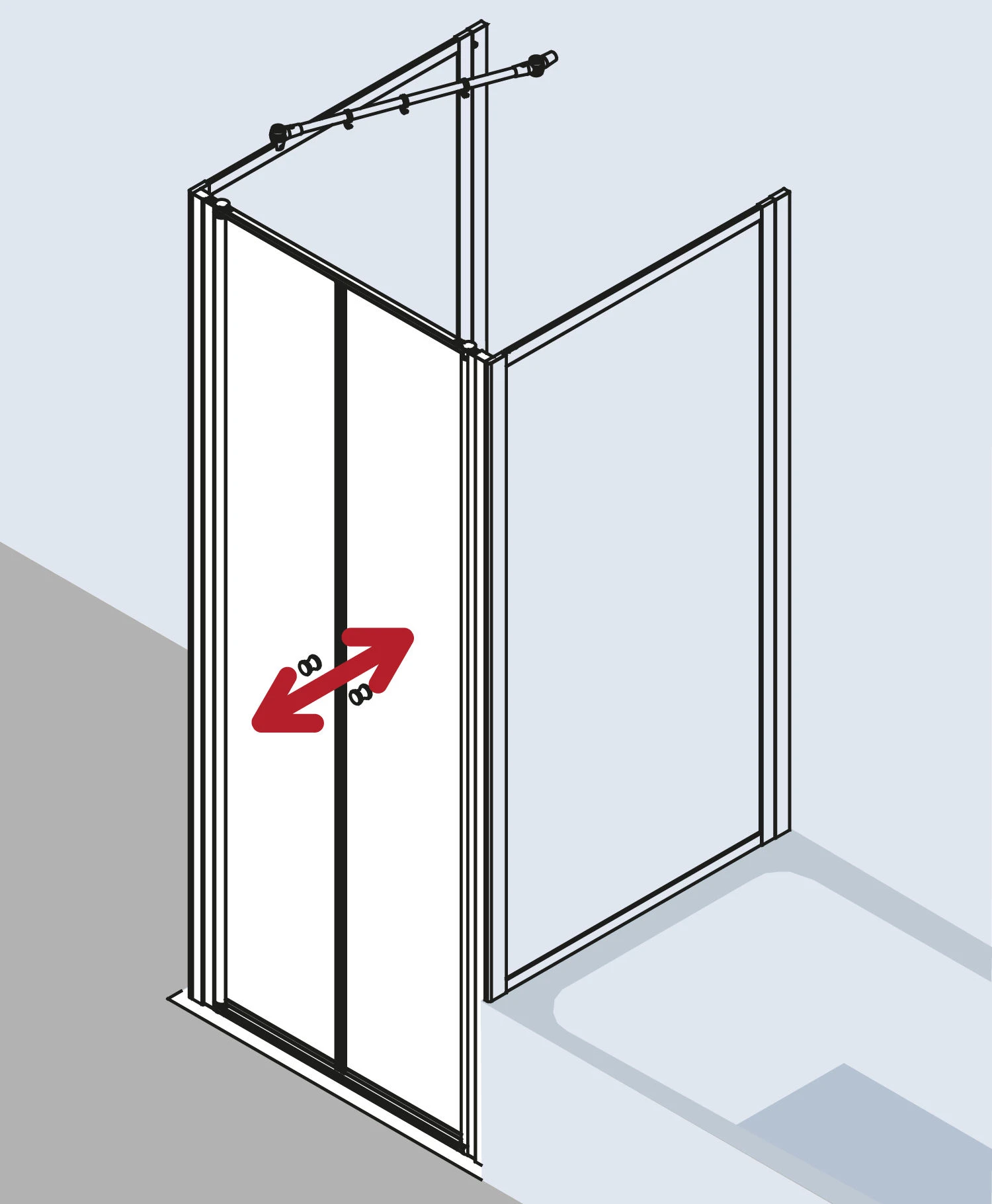 Kermi Pendeltür Nova 2000 90 X 185 Cm, Silber/mattglanz, Kerolan Fontana 7 Kermi Pendeltür Nova 2000 90 X 185 Cm, Silber/mattglanz, Kerolan Fontana – Bild 5