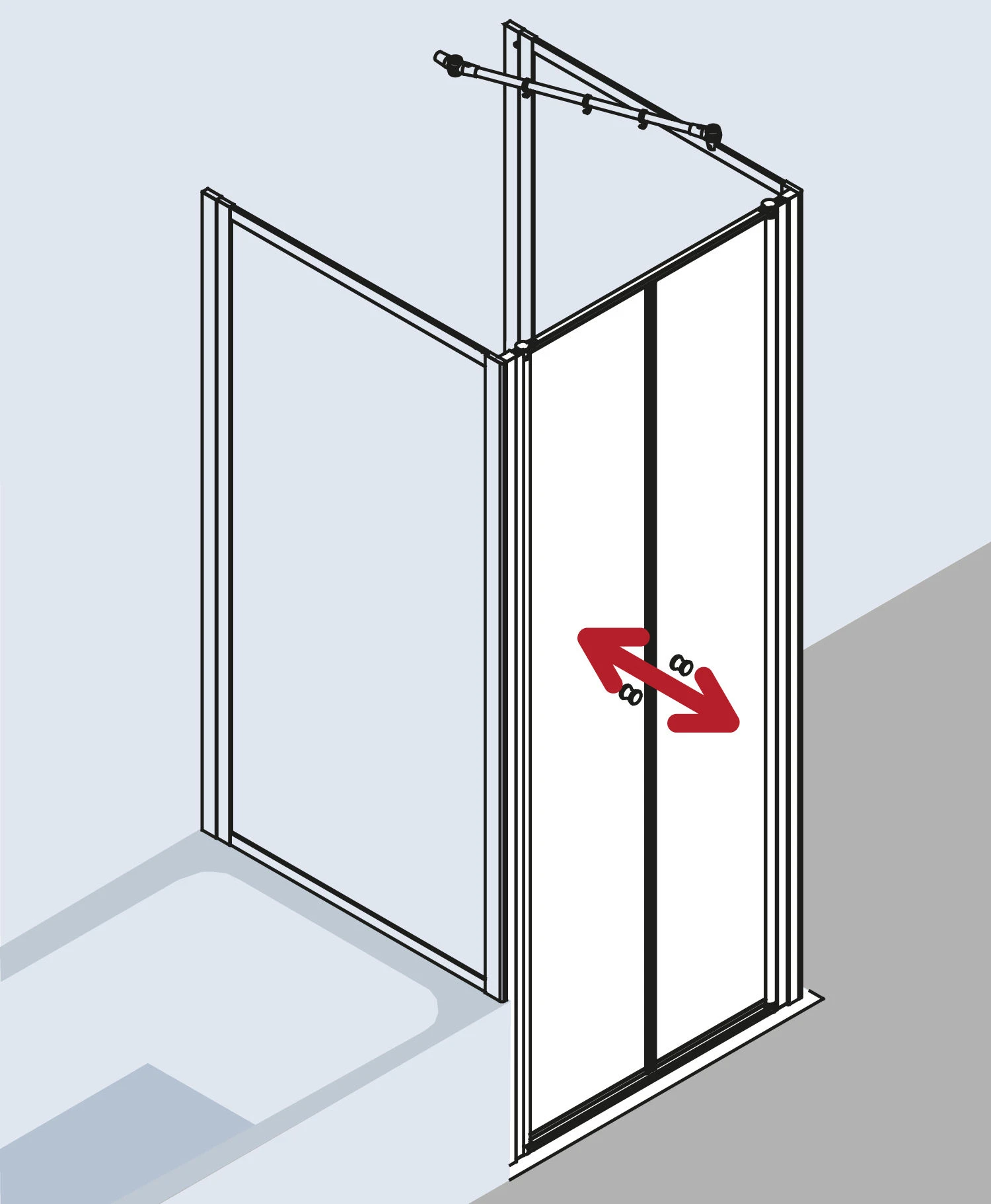 Kermi Pendeltür Nova 2000 90 X 185 Cm, Silber/mattglanz, Kerolan Fontana 8 Kermi Pendeltür Nova 2000 90 X 185 Cm, Silber/mattglanz, Kerolan Fontana – Bild 6