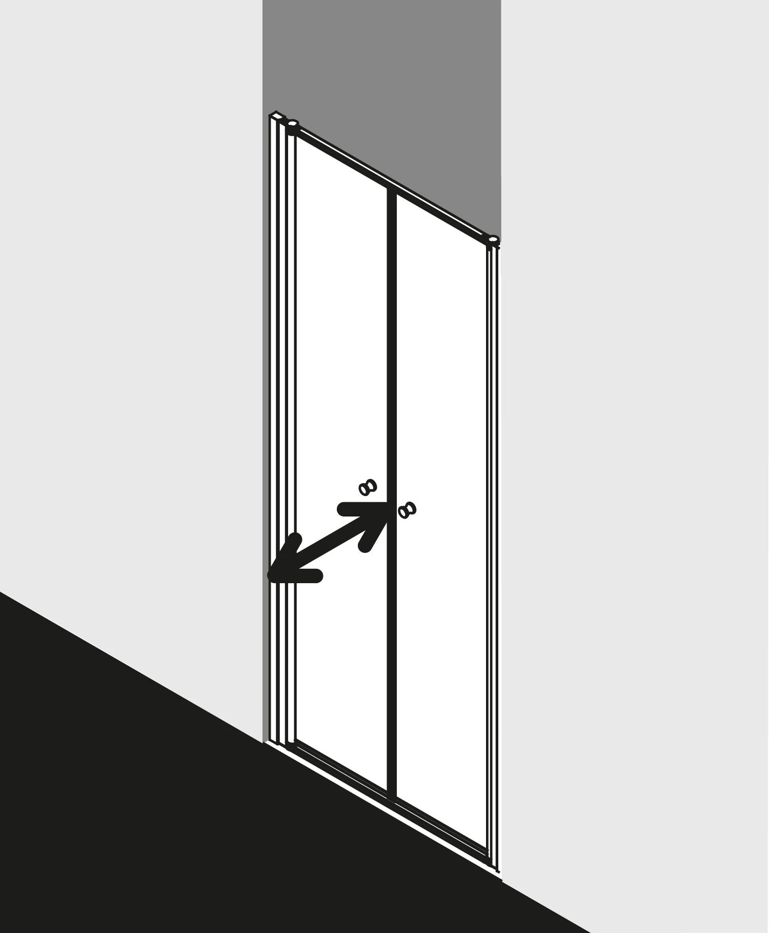 Kermi Pendeltür Nova 2000 90 X 185 Cm, Silber/mattglanz, Kerolan Fontana 9 Kermi Pendeltür Nova 2000 90 X 185 Cm, Silber/mattglanz, Kerolan Fontana – Bild 7